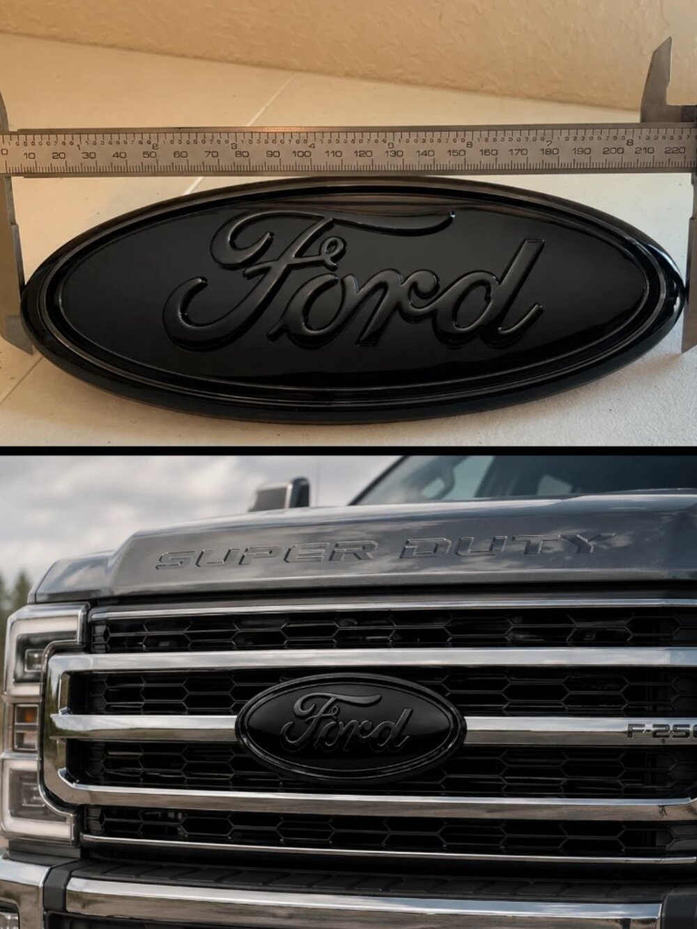 Full Black 9 Inch Ford Oval Emblem Logo Badge – F150 F250 Edge Replacement